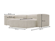 Ecksofa L-Form Rechts Moderne Cord Ecksofa Landi Schwarz