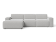 Ecksofa L-Form Links Lavia Bouclé-Stoff Grau
