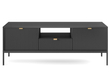 TV-Lowboard mit Schublade und Türen Amber Schwarz