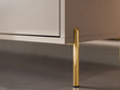 TV-Lowboard im Glamour-Stil mit Türen auf geraden goldenen Füßen Vivance, Kaschmir Hochglanz