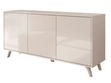 Dreitürige Kommode 154 cm Glamour-Stil auf kaschmirfarbenen Beinen Vivance Kaschmirglanz