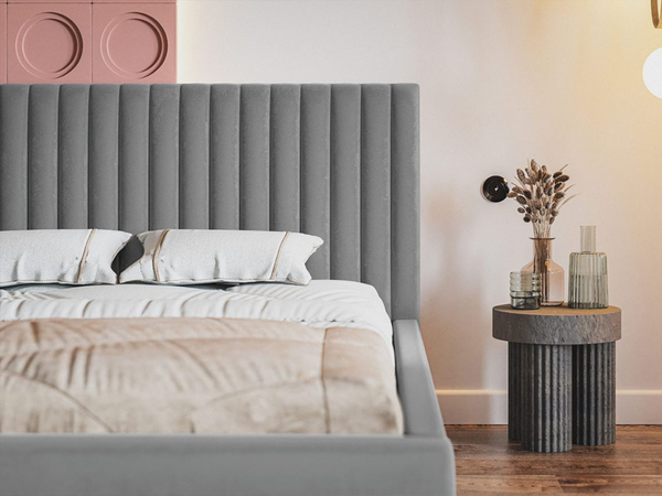 Polsterbett mit Bettkasten und Lattenrost 160x200 Toscania Grau