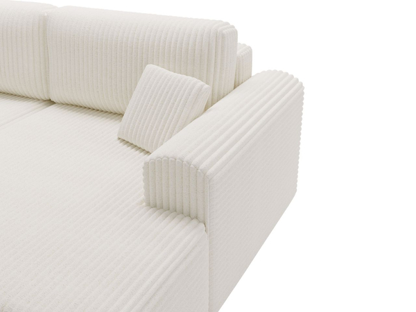 Ecksofa mit Schlaffunktion und Bettkasten Belvio rechts Creme
