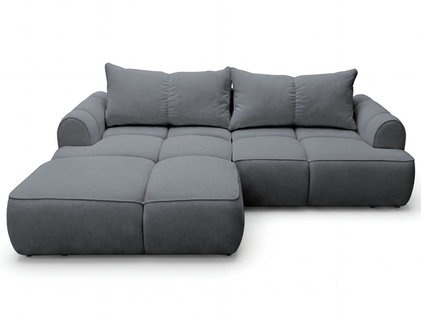 Ecksofa L-Form Links mit Schlaffunktion und Bettkasten Bonno Dunkelgrau