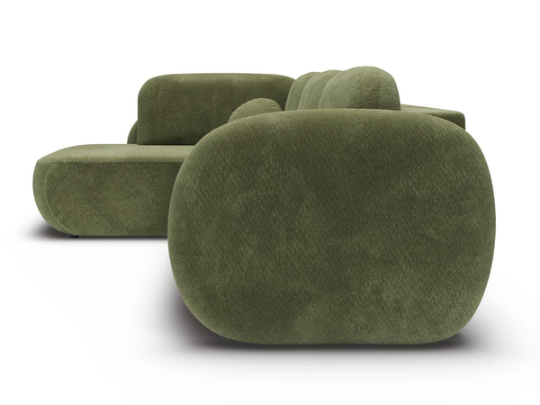 Ecksofa mit Schlaffunktion und Bettkasten Links Carino Grün