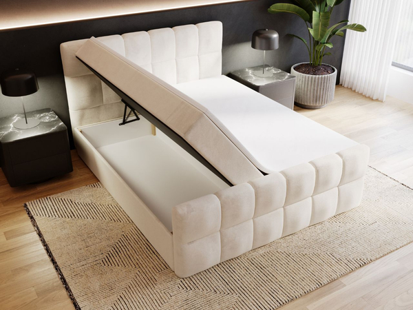 Boxspringbett mit Bettkasten 140x200 Alicante Beige