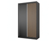 Schiebetürenschrank mit Lamellen 120 cm Loreto Schwarz