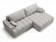 Ecksofa L-Form Rechts mit Schlaffunktion und Bettkasten Caleo Hellgrau