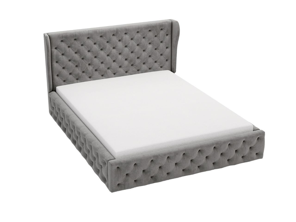 Polsterbett mit Bettkasten und Lattenrost 140x200 Kingston Grau