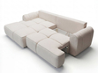 Ecksofa L-Form Links mit Schlaffunktion und Bettkasten Bonno Beige