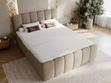 Boxspringbett mit Bettkasten 200x200 Bouclé-Stoff Cloud Braun