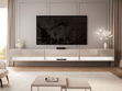 Hänge TV-Schrank 270 cm für Wohnzimmer mit LED-Beleuchtung Aurelie Kaschmir Hochglanz