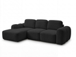 Ecksofa L-Form mit Schlaffunktion und Bettkasten Avelin Links Schwarz