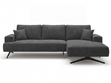 Ecksofa L-Form auf Metallbeinen Leto Rechts Anthrazit