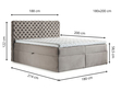 Boxspringbett mit Bettkasten 180x200 Cleo Rot