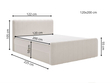 Boxspringbett mit Bettkasten 120x200 Osteno Creme
