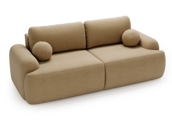 Sofa mit Schlaffunktion und Bettkasten Aurio Hellbraun