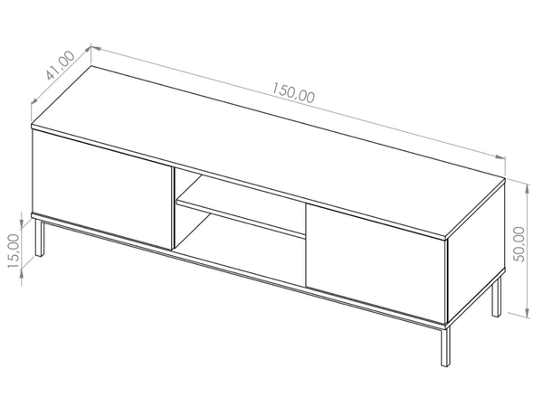 TV-Lowboard mit Türen 150 cm Soroko Hickory