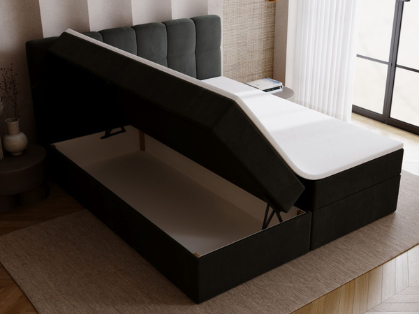 Boxspringbett mit Bettkasten 160x200 Maison Dunkelgrau