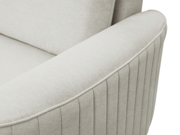 Ecksofa L-Form Rechts mit Schlaffunktion und Bettkasten Limon Hellgrau