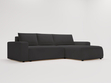 Ecksofa L-Form Rechts mit Schlaffunktion und Bettkasten Tazones Schwarz