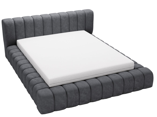 Polsterbett mit Bettkasten und Lattenrost 120x200 Italia Dunkelgrau