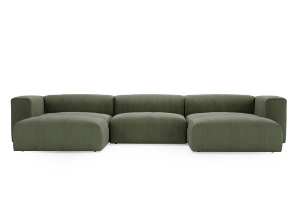 Wohnlandschaft Universell Moderne Cord Ecksofa Landi Grün
