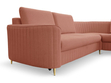 Ecksofa L-Form Links mit Schlaffunktion und Bettkasten Limon Orange