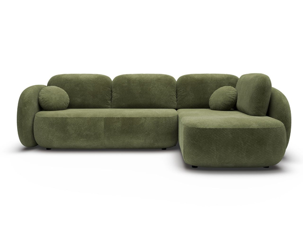 Ecksofa mit Schlaffunktion und Bettkasten Rechts Carino Grün
