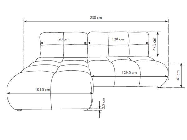 Ecksofa mit Schlaffunktion und Bettkasten Links Milet Grün