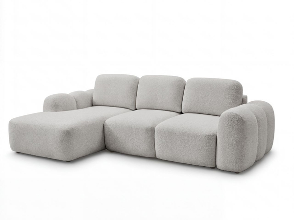 Ecksofa L-Form mit Schlaffunktion und Bettkasten Avelin Links Grau