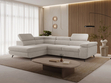 Ecksofa L-Form mit Schlaffunktion und Bettkasten Argon Links Hellbeige