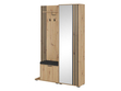 Garderobe mit Spiegel und Kleiderhaken Graphit, Artisan Eiche