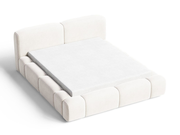 Polsterbett mit Bettkasten und Lattenrost 140x200 Aubi Creme