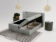 Boxspringbett mit Bettkasten 180x200 Lion Grau