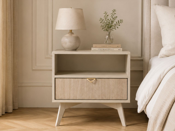 Nachttisch mit Schublade Modena Beige