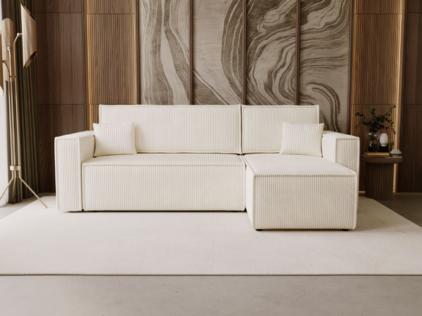 Modernes Ecksofa mit Schlaffunktion und Stauraum Prato L Beige