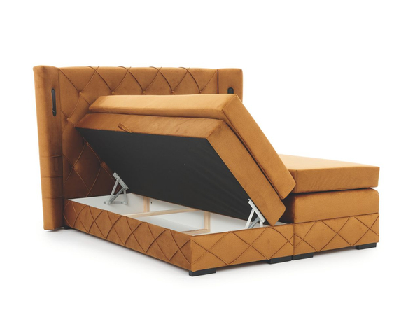 Boxspringbett mit Bettkasten 120x200 Neria Lux Beige