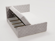 Boxspringbett mit Bettkasten 120x200 Lunaris Hellgrau