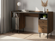 Schreibtisch mit Schubladen und Schrank Nussbaum Warmia, Schwarz