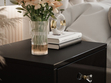 Nachttisch Glamour mit Schublade und goldenem Gestell Brisa Schwarz Hochglanz