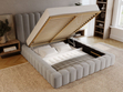 Polsterbett mit Bettkasten und Lattenrost 160x200 Rotto Hellgrau