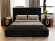 Polsterbett mit Bettkasten und Lattenrost 180x200 Barbados Schwarz