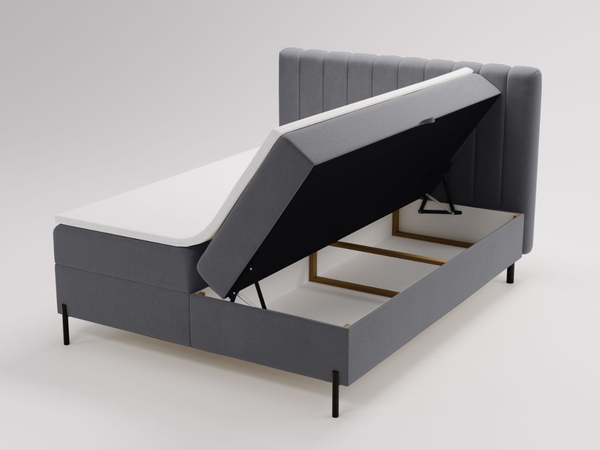 Boxspringbett mit Bettkasten 120x200 Primavera Dunkelgrau