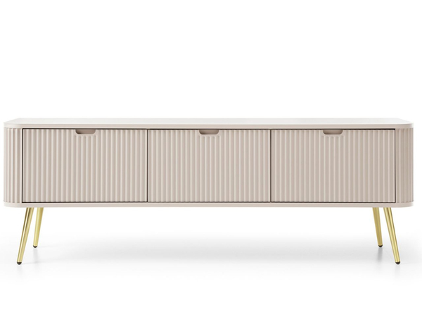TV-Lowboard mit Türen Viva Beige auf Golden Beinen