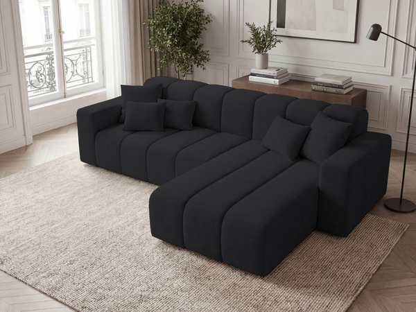 Ecksofa L-Form Rechts Nork Schwarz