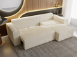 Ecksofa L-Form mit Schlaffunktion und Bettkasten Prato XL Beige 