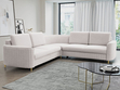 Ecksofa L-Form Links mit Schlaffunktion und Bettkasten Limon Creme
