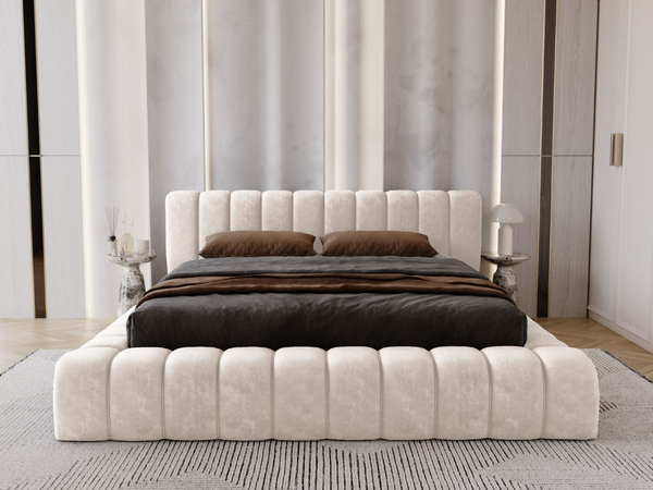 Polsterbett mit Bettkasten und Lattenrost 120x200 Italia Creme