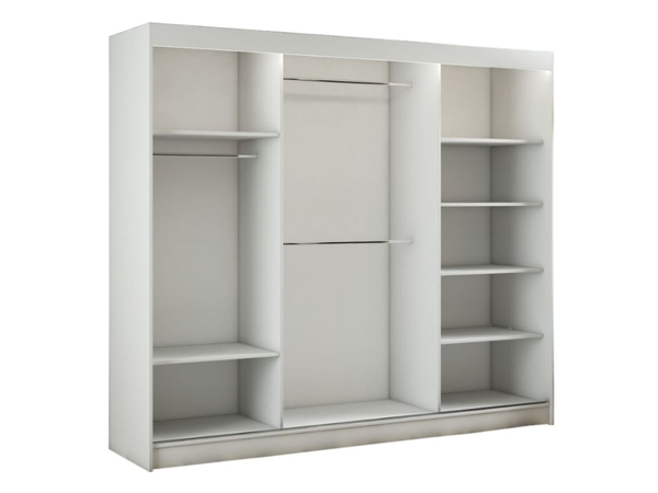 Schiebetürenschrank 250 cm mit LED-Beleuchtung Diano Weiß
